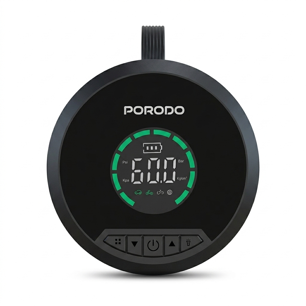 Porodo Gagefit Power Bank & Jump Starter with Tire Inflator & Lightning Lamp - Black