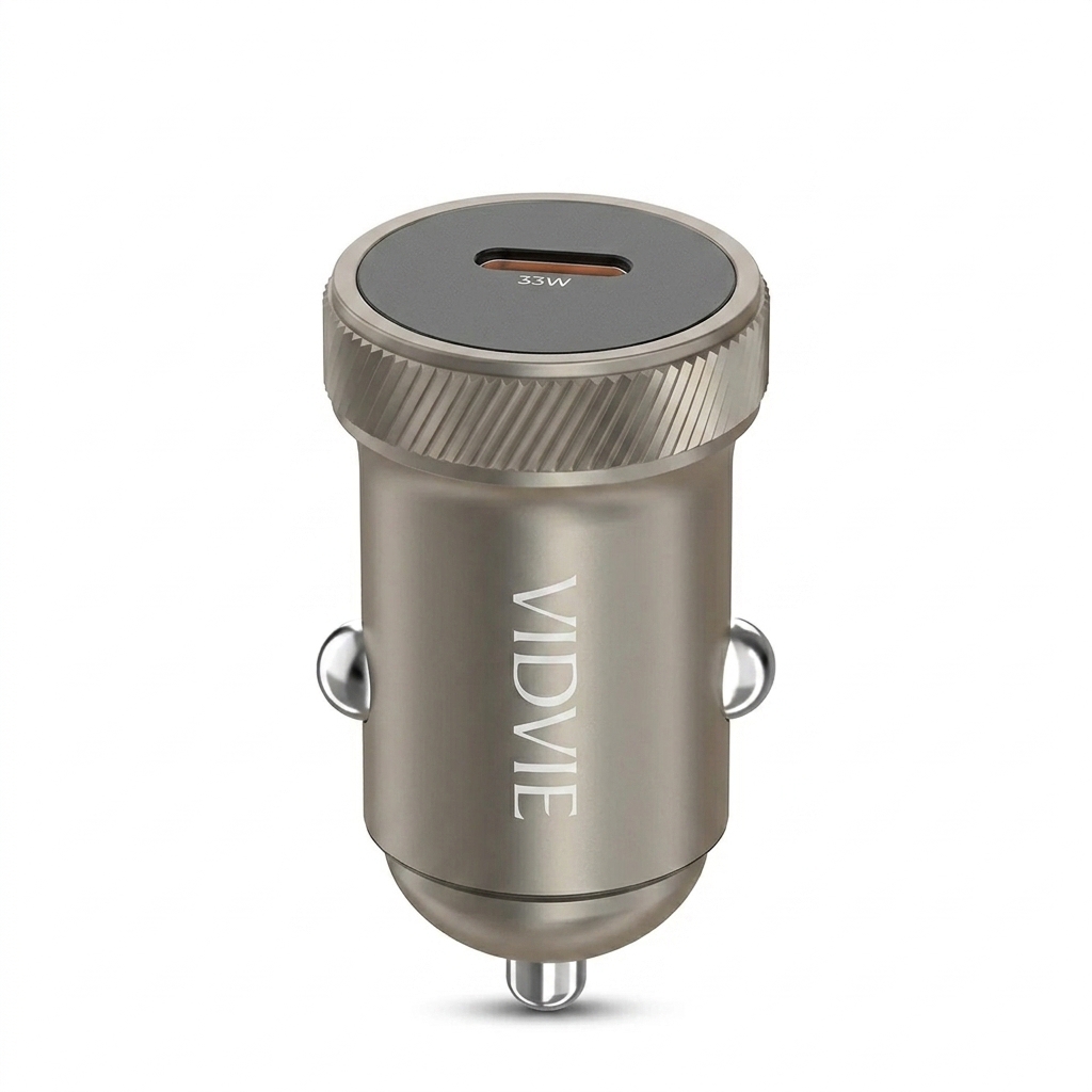 Vidvie Single Type-C Fast Car Charger TC-TC (100CM/60W) - Grey - Vidvie