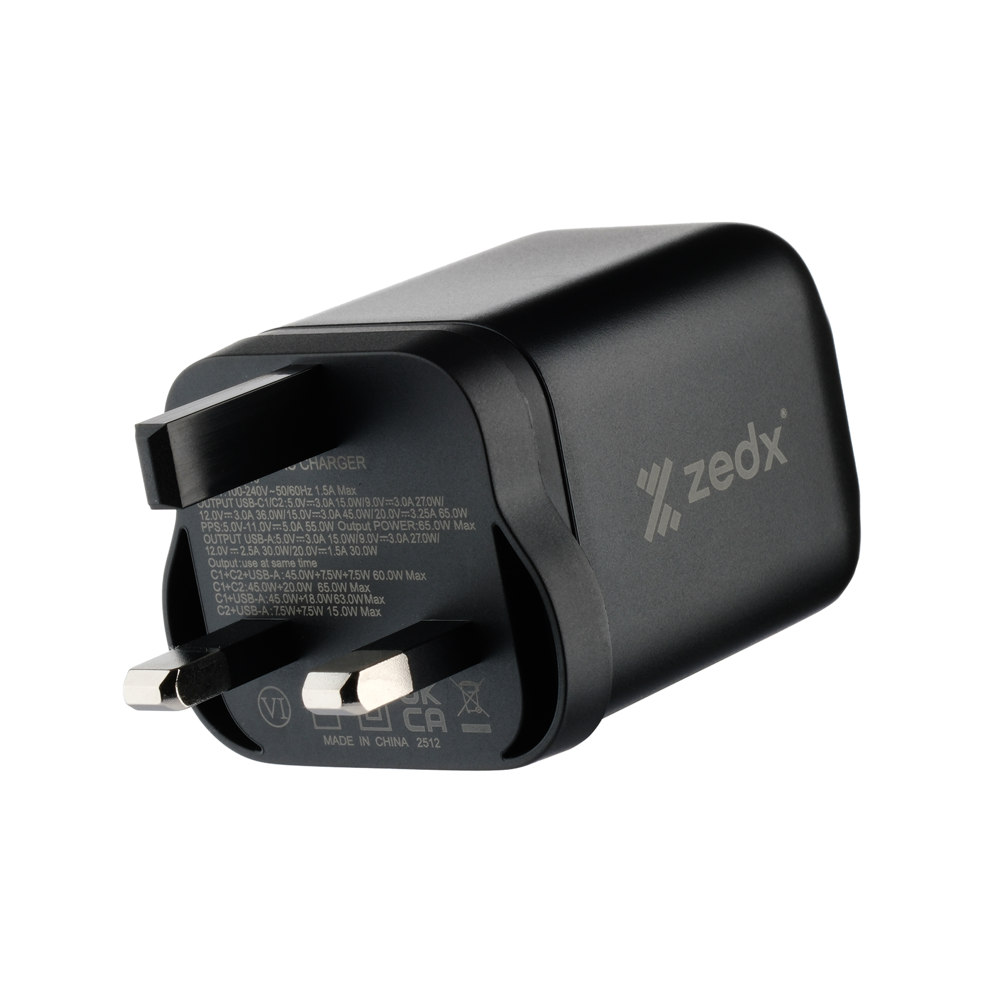 محول شاحن حائط سريع Zedx 65W GaN - ZE -10