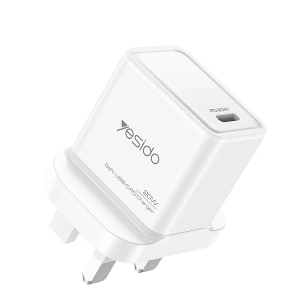 Yesido YC79 PD20W Dual Port Type-C GaN Charger, UK Plug