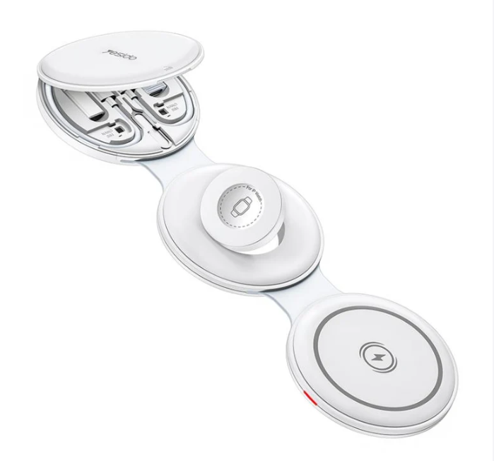 Yesido DS29 5 in 1 Foldable Wireless Charger for Phone / Watch / Earphone (White)