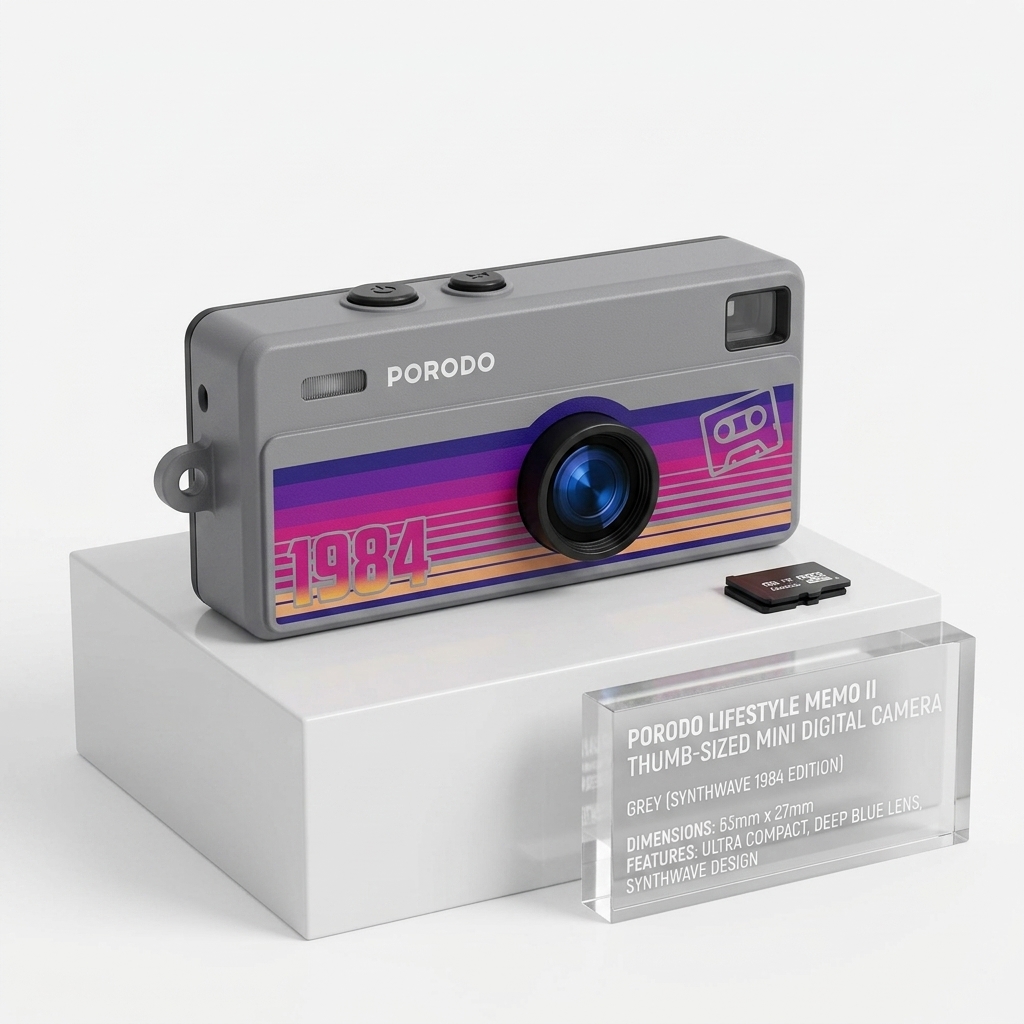 Porodo Lifestyle Memo II Thumb-Sized Digital Camera with TF Card Support