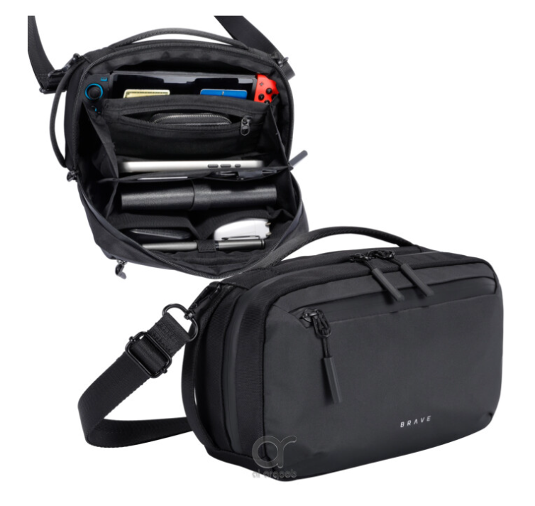 Brave BTP-06 Tech Pouch Organizer | Water-Resistant Shockproof Travel Gadget Storage Case for Cables & Accessories – Black