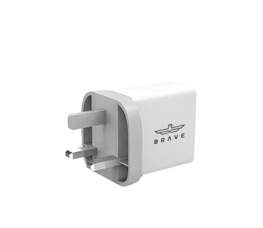 Brave 2-Port USB Wall Charger 24W with Active IQ Smart Charging – White