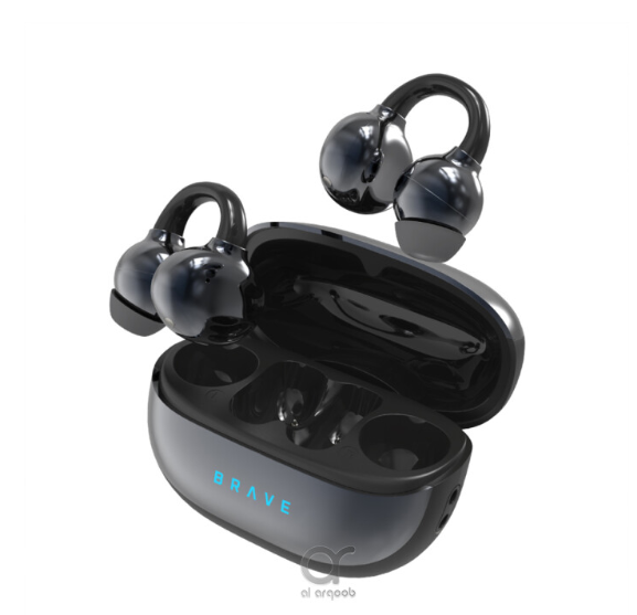 Brave E-31 ClipFit Open Ear Earbuds | Wireless Bluetooth | 23H Playtime | Secure Fit | Touch Control - Black