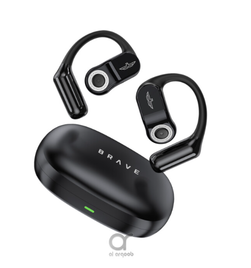 Brave Sport Fit 1 Open Ear TWS Earbuds - 24H Playtime, Bluetooth 5.4, Dual Dynamic Drivers, Air Conduction Tech, Intelligent Touch Control - Black