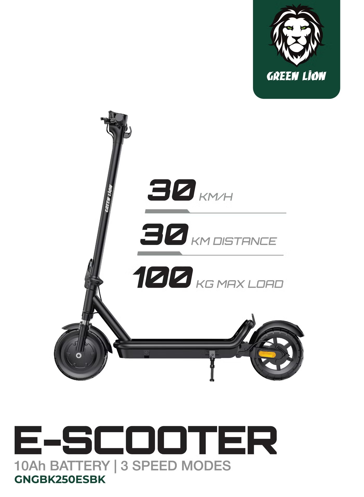 GBK-250 E-Scooter / 30Km Distance , 30Km/H Speed / Long Battery Life Up to 7 Hours / Foldable, Compact & Carry-ready / Ergonomic Handlebar & User-Friendly Controls / Eco-Friendly Electric Scooter- Black