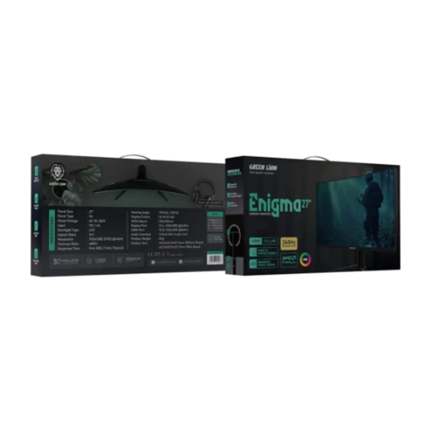Green Lion Enigma 27" Gaming Monitor - Black