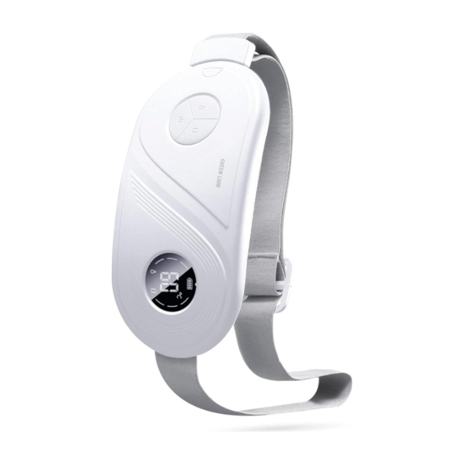 Green Lion Menstrual Heating Massager, Period Cramps Relief, Fast Pain Relief, Close-fitting & Comfortable, Fast Heating, Low Noise, Digital Display, 2 hours Working time - White