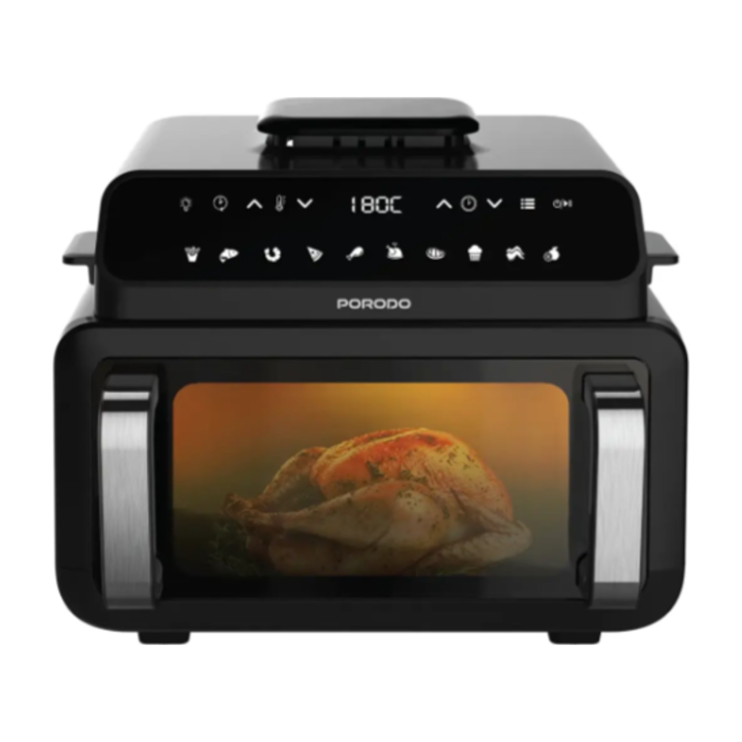 Porodo Lifestyle Flexi Cook Pro Indoor Grill, Pizza Oven, Air Fryer - Black
