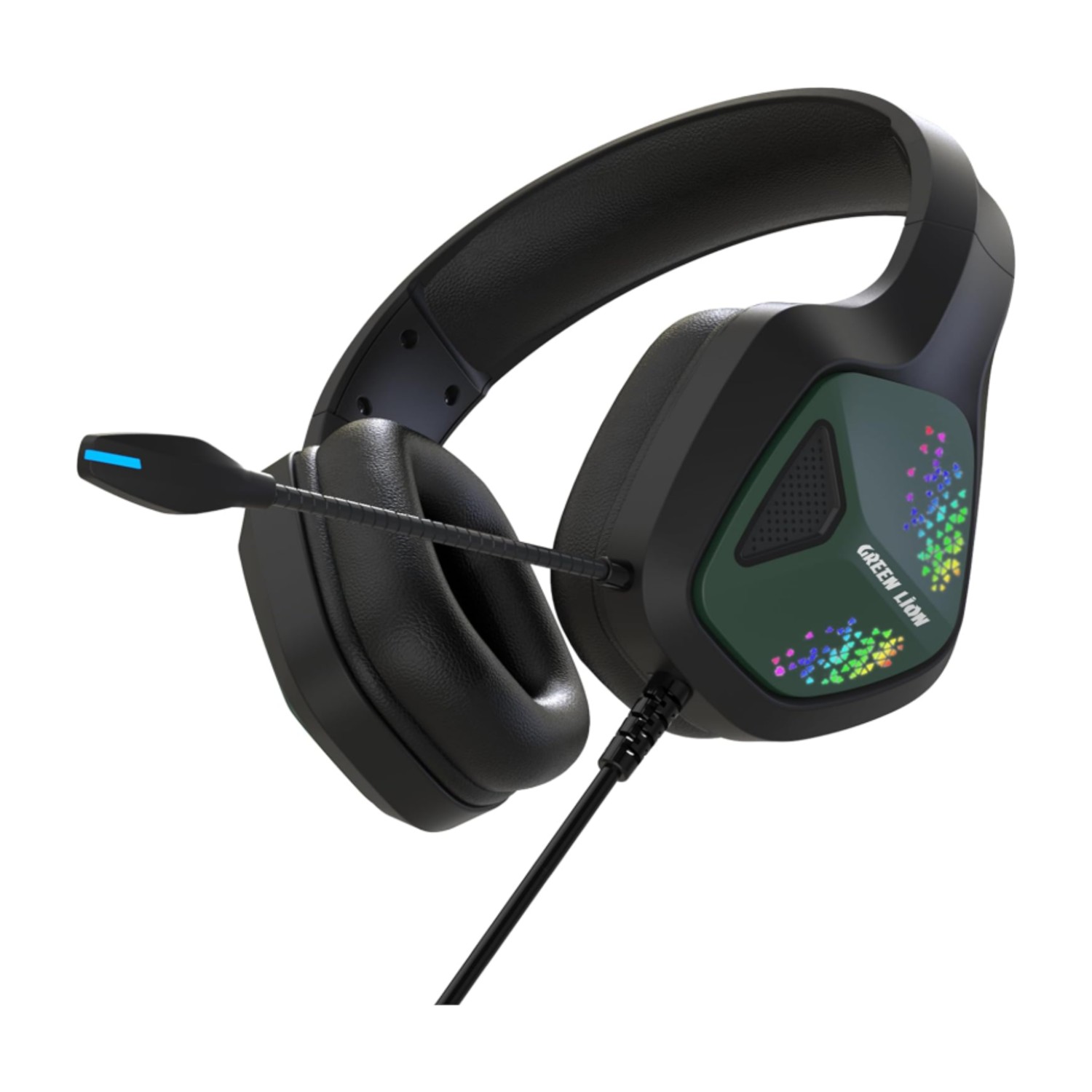 Green Lion Gaming Headphone, Gaming Headset, Surround Sound, 50mm Driver, Memory Foam Cushion, Flexible Microphone, Headphones for PC, Mac, PS4, PS5, Switch, Xbox Series, Mobile - 3.5mm Audio Jack