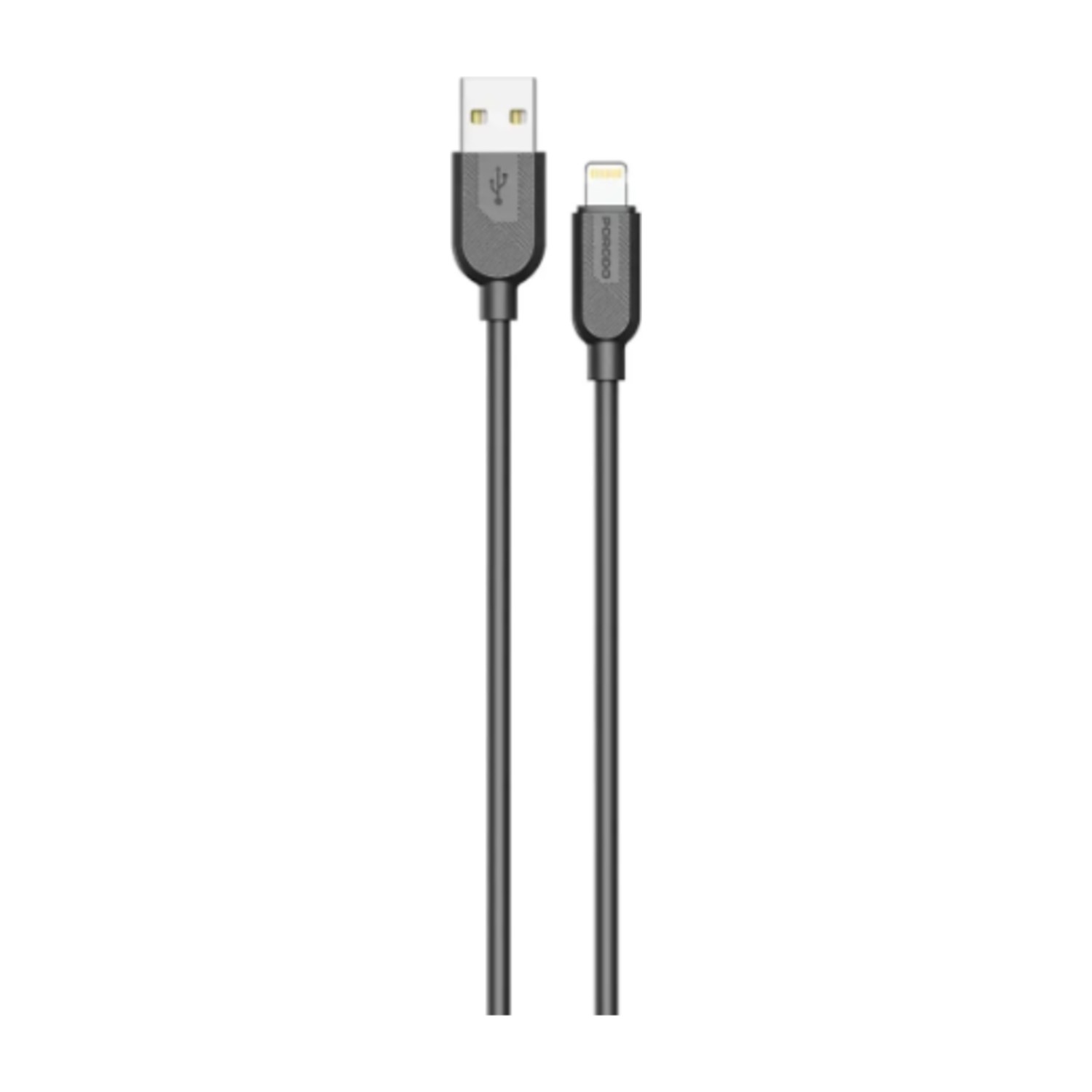 كابل Porodo سيليكون USB - A إلى Lightning - أسود