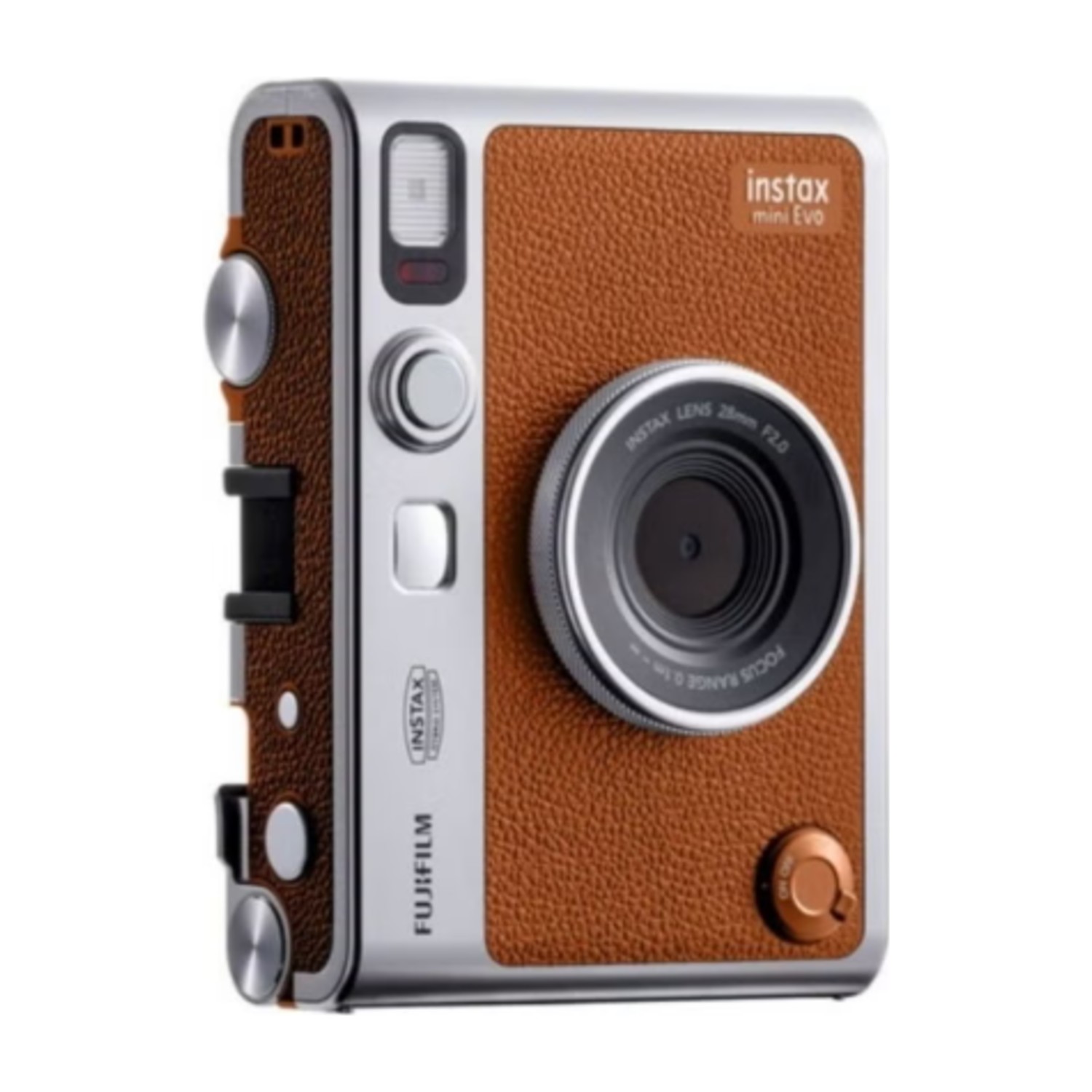 كاميرا Instax Mini EVO Hybrid الفورية – بني (USB - C) | طباعة فورية مع معاينة رقمية وأوضاع إبداعية ومرآة سيلفي مدمجة