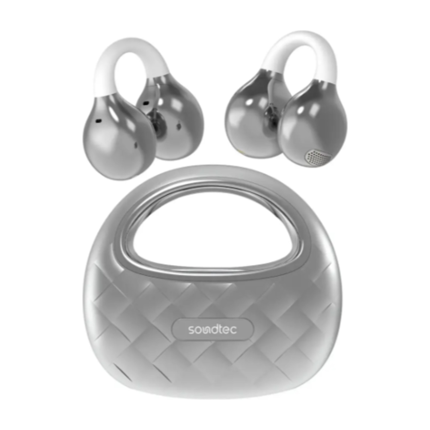 سماعات أذن لاسلكية Porodo Soundtec Vogue مفتوحة الأذن - فضي
