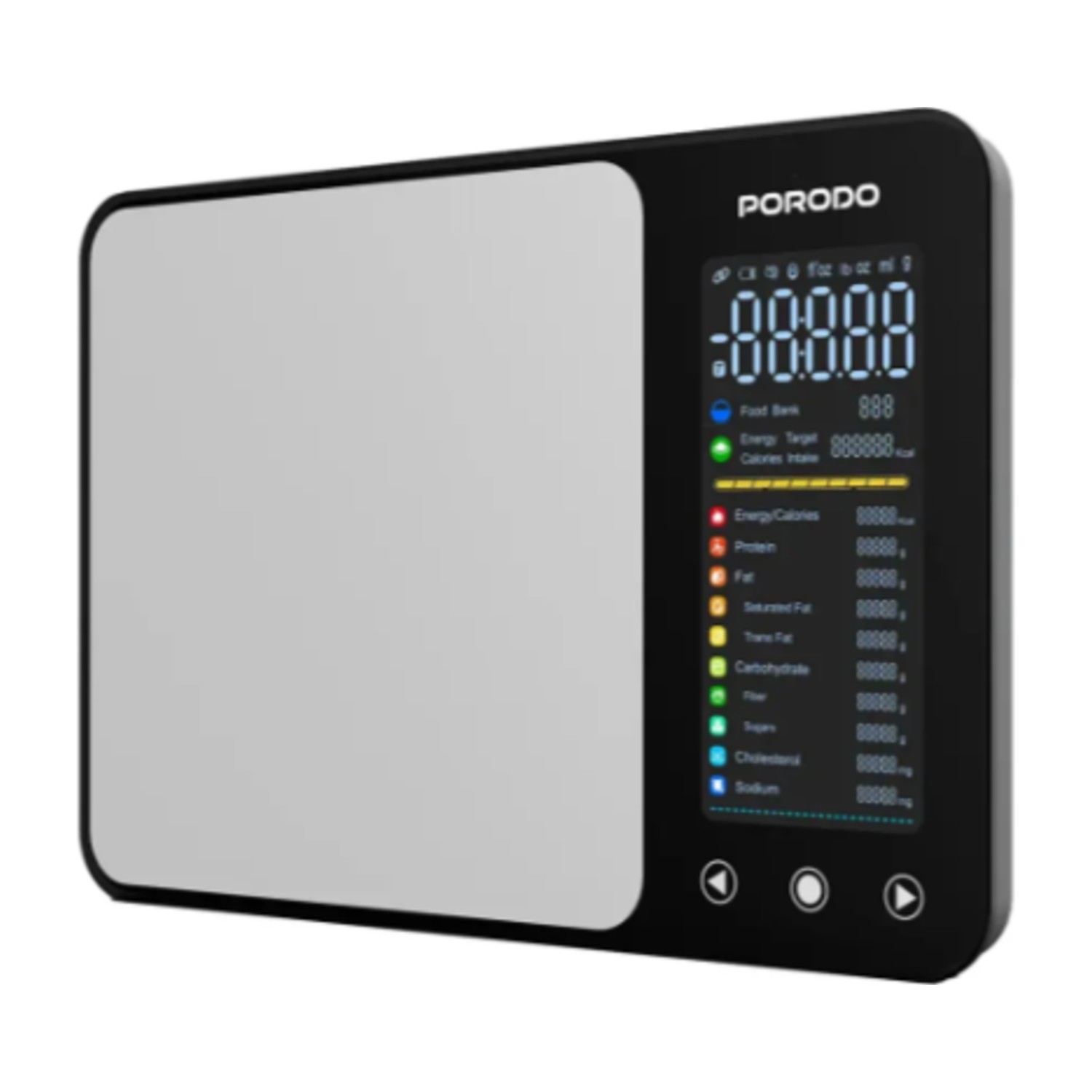 Porodo Lifestyle Kalio Smart Food Kitchen Scale Measuring Tape with Nutritional Calculator - Silver