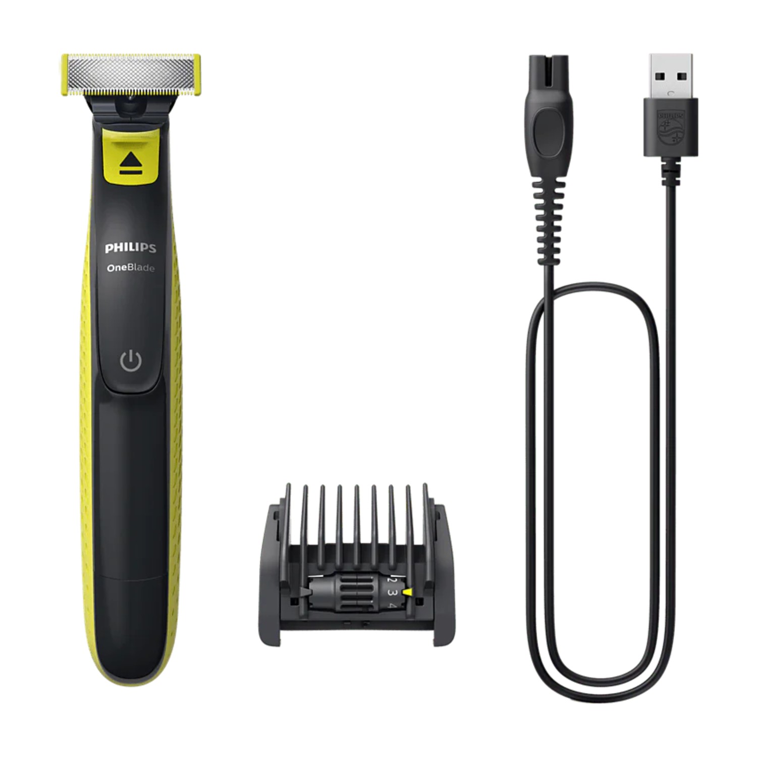 ماكينة حلاقة وتشذيب اللحية الكهربائية OneBlade للوجه والجسم من فيليبس – شفرة مزدوجة الجوانب، مقاومة للماء (رمادي فحمي، QP2824/10)