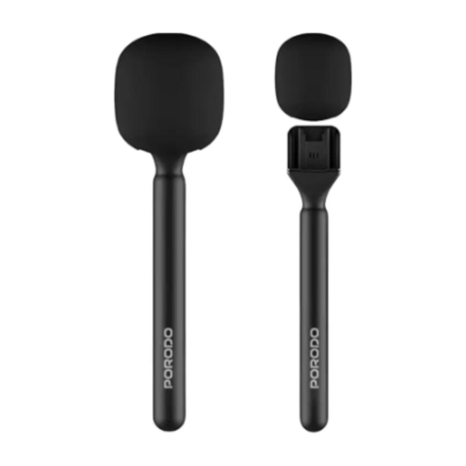 ميكروفون Porodo Lavalier محمول على جهازين - أسود