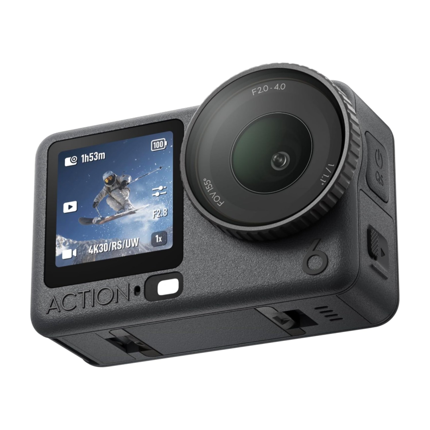 DJI Osmo Action 6 Essential Combo, Action Cam with 1/1.1 Inch Square Sensor, Variable Aperture of f/2.0-f/4.0, Cold-Resistant, 4 Hour Battery, Action Cam 4K - Ideal for Everyday Use