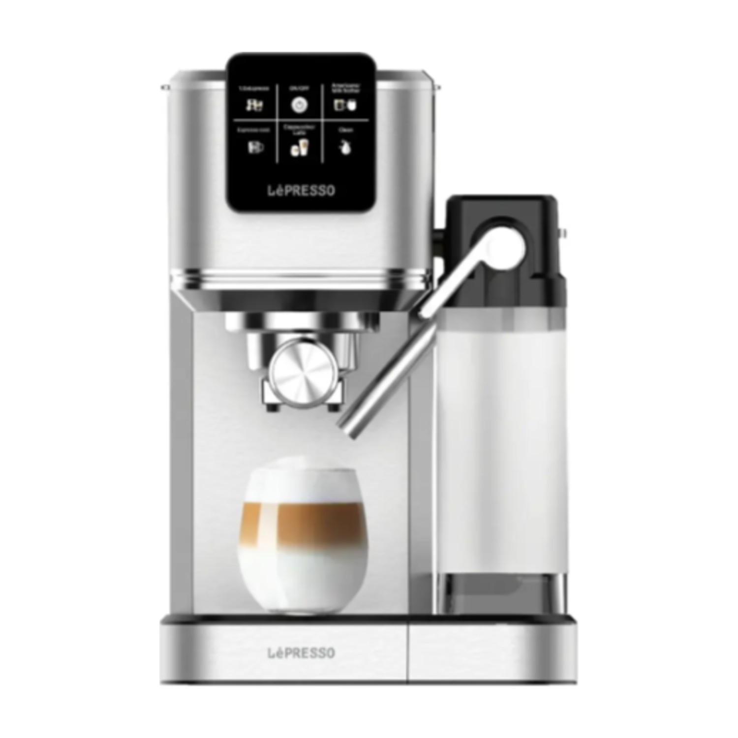 LePresso Latteo Hot & Cold Brewing Coffee Machine with Milk Frothing Function - Silver