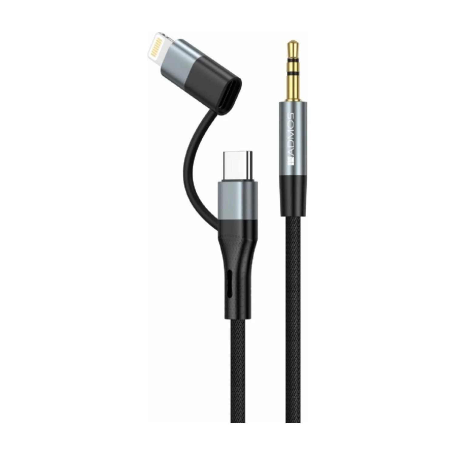 ADMOS AD056 2 - in -1 USB - C و Lightning to 3.5mm Aux Audio Cable
