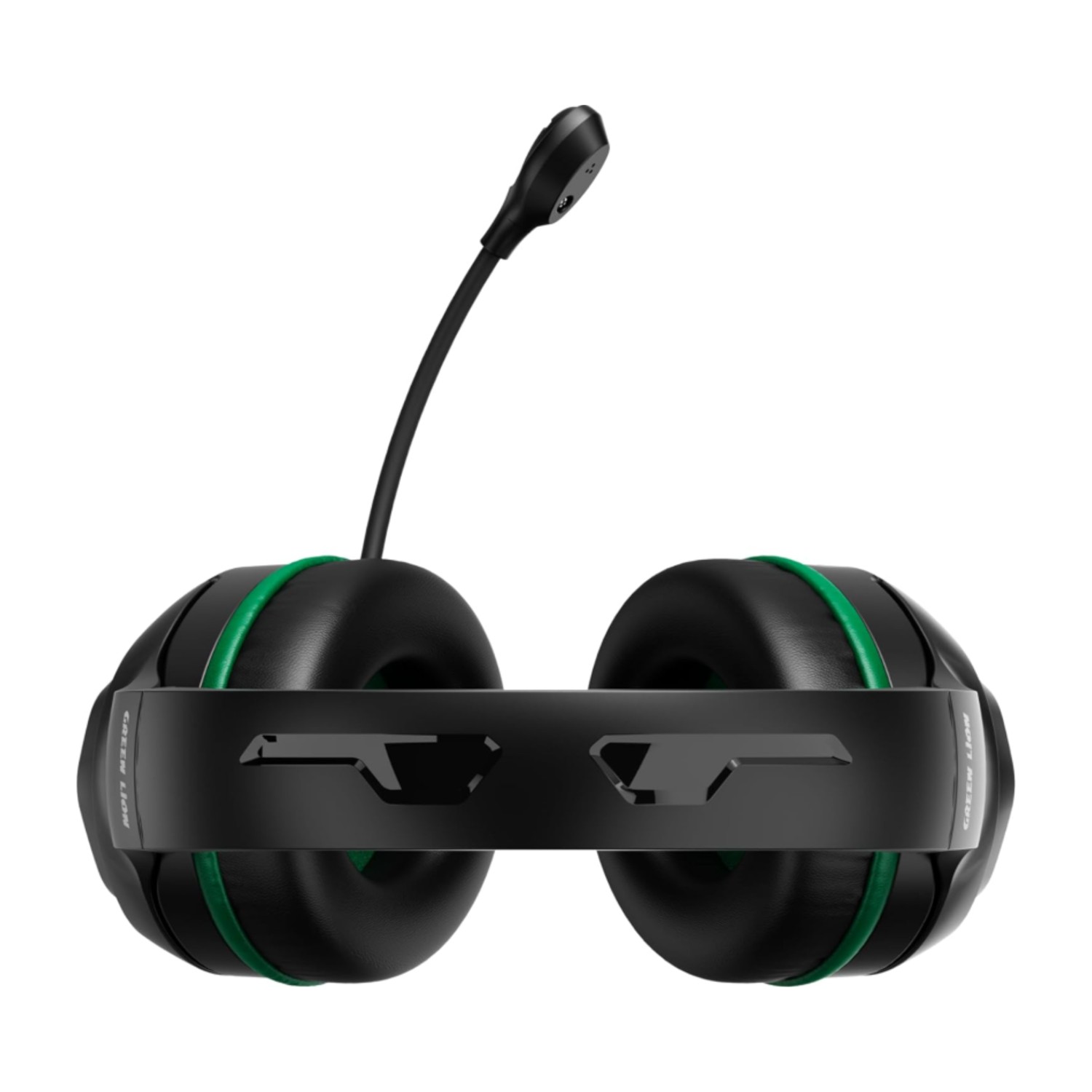 Green Lion Runner Wired Gaming Headphones, Over Ear Headset with Fold-Away Microphone, 40mm Dynamic Drivers, 1.8m Braided 3.5mm AUX Cable, In-Line Audio Controls and PU Leather Ear Cushions