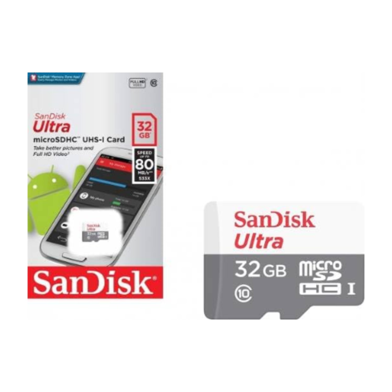 SanDisk Ultra 32GB microSD Card UHS‑I Class 10 100MB/s MicroSDHC Memory Card for Smartphone, Tablet & Camera