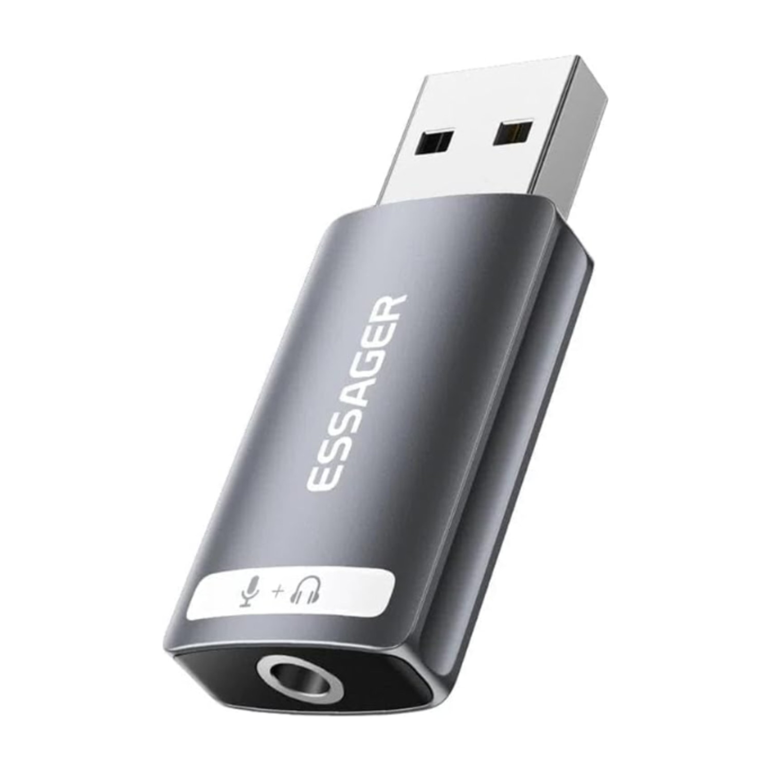 ESSAGER Audio Series USB To 3.5mm External Sound Card Suitable For Computer Notebook Desktop Driver-Free-Color:Usb To Single 3.5mm Interface