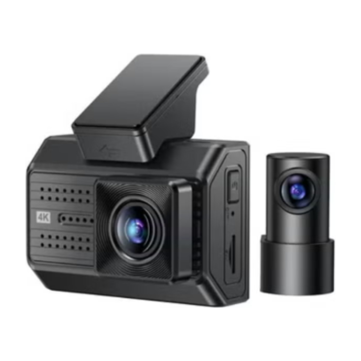 كاميرا سيارة مزدوجة KM15 بدقة 4K Ultra HD للأمام والخلف، مسجل قيادة بزاوية واسعة مع رؤية ليلية وتسجيل متواصل (Loop)