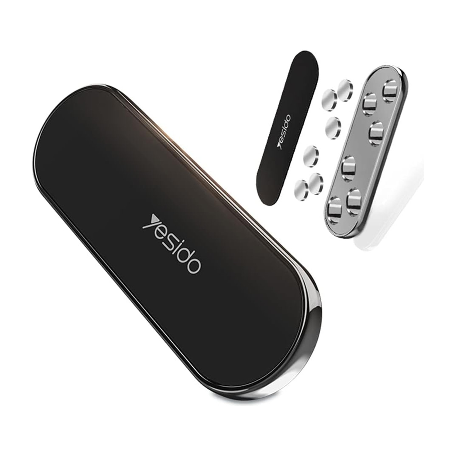 YESIDO C83 حامل سيارة مغناطيسي للهاتف المحمول مع وحدتين (2) صفائح معدنية متوافق مع iPhone 12 mini/12/12 pro و Samsung Galaxy S21/20 أو Note Ultra و Huawei والمزيد