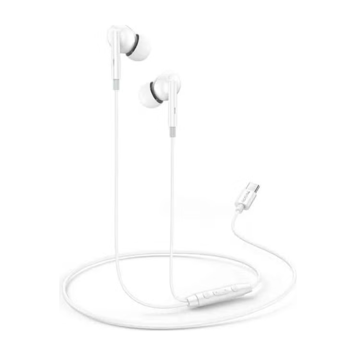 Yesido YH45 USB Type-C Wired Earphones With Heavy Bass Hi-Fi Sound Digital Decode Chip In-Line Mic & Volume Control White