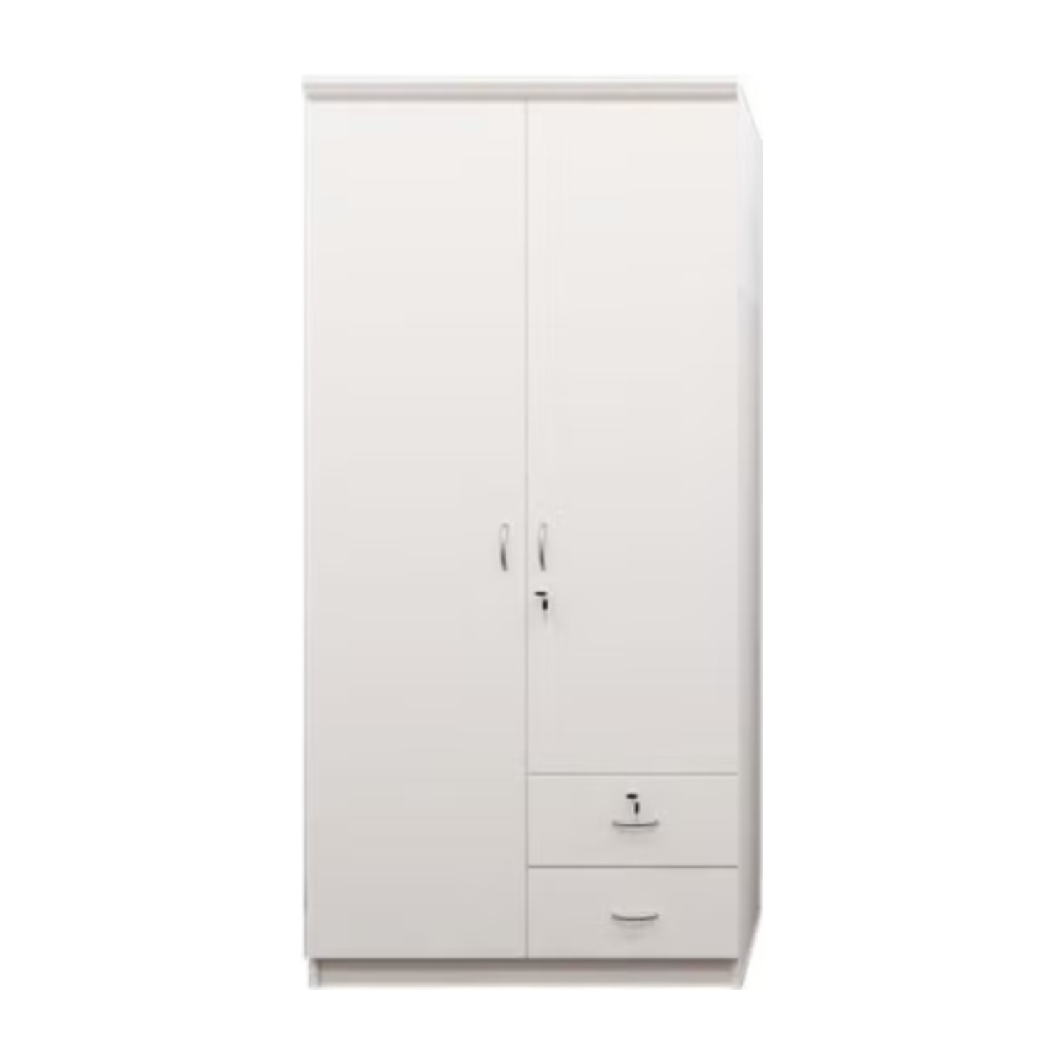 Riley 2 Door wardrobe with 2 drawer Hanging Rod & 5 Shelves (With Installation)