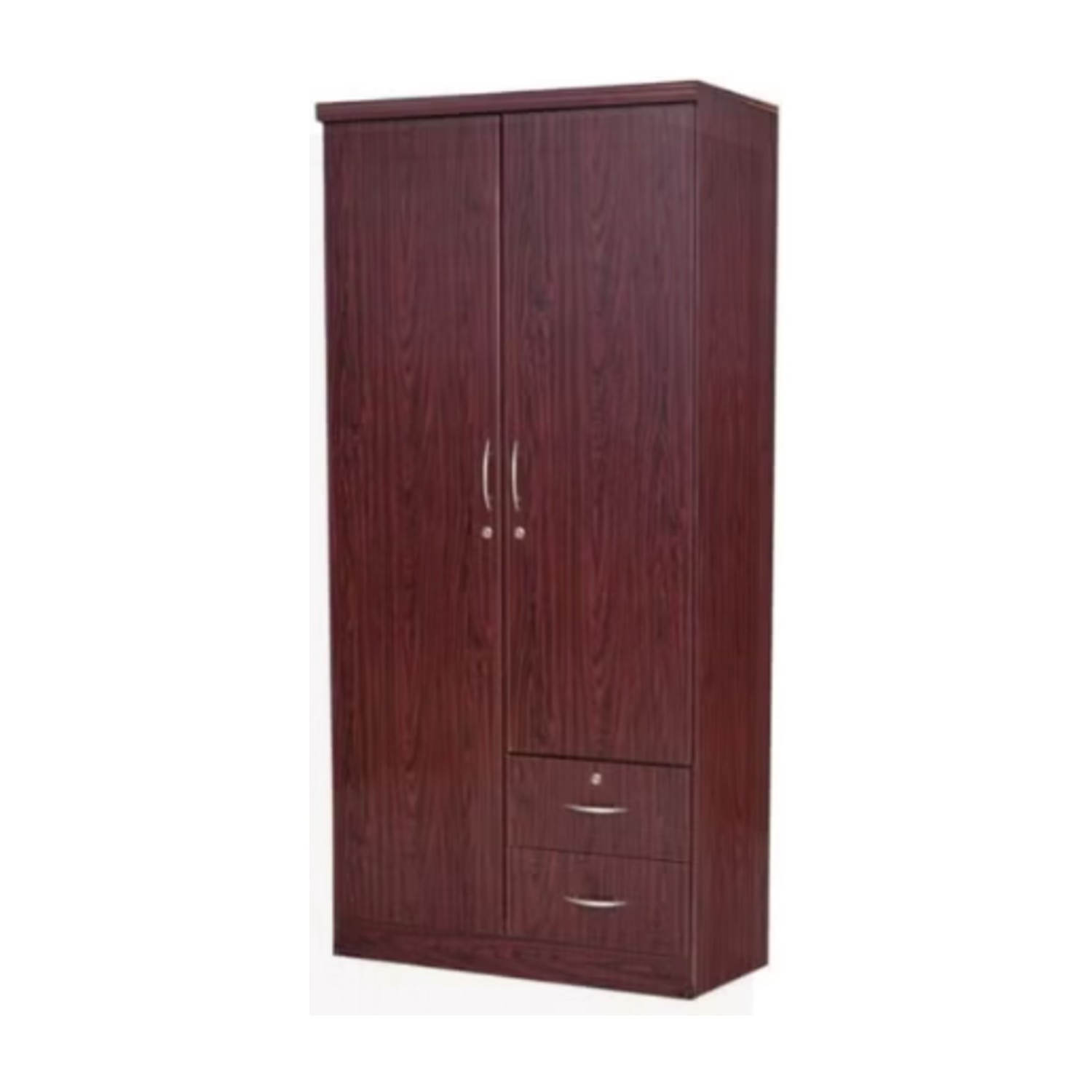 Riley 2 Door wardrobe with 2 drawer Hanging Rod & 5 Shelves (With Installation)