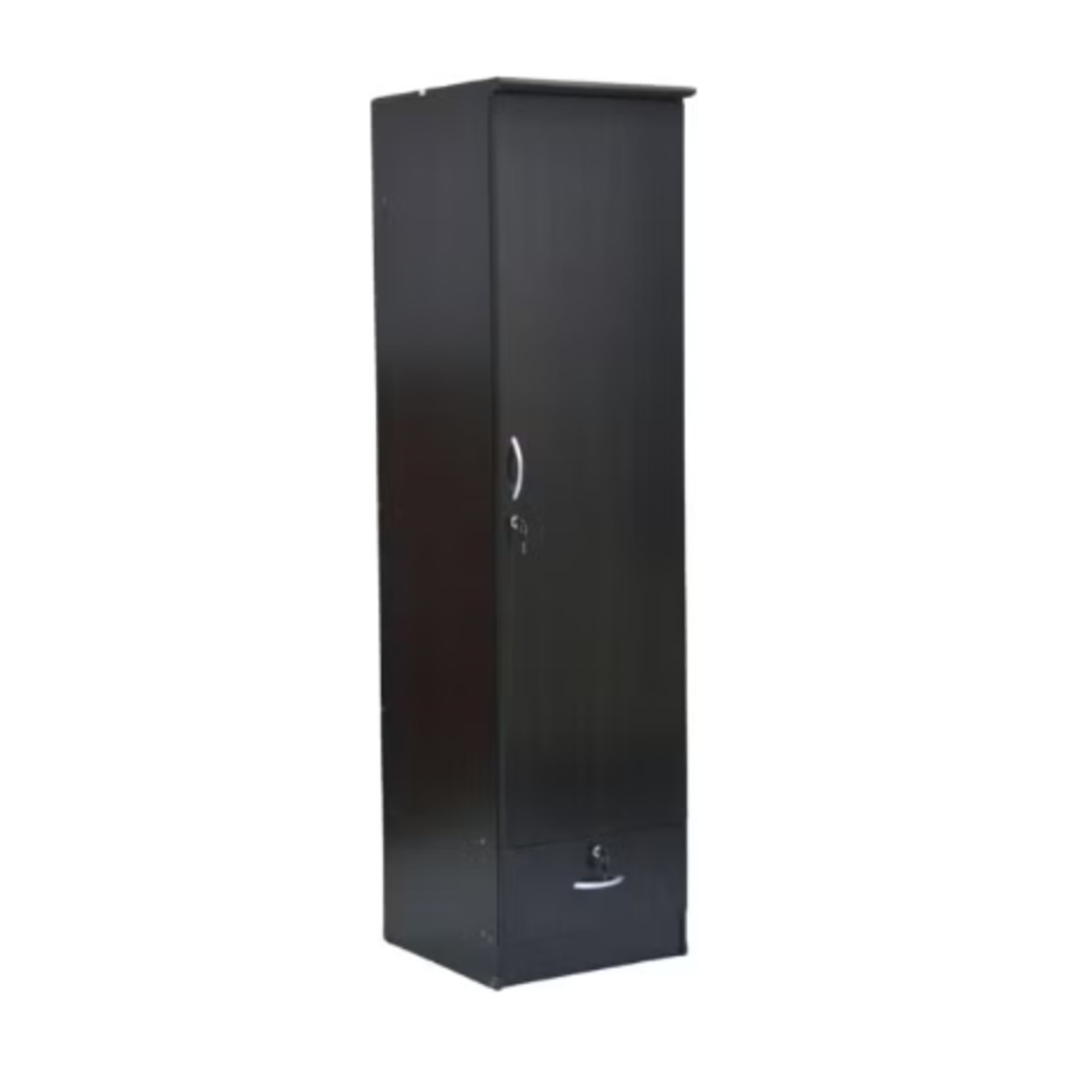 Turin Single door wardrobe with hanger and shelf with lockable drawer and door (With Assembly)