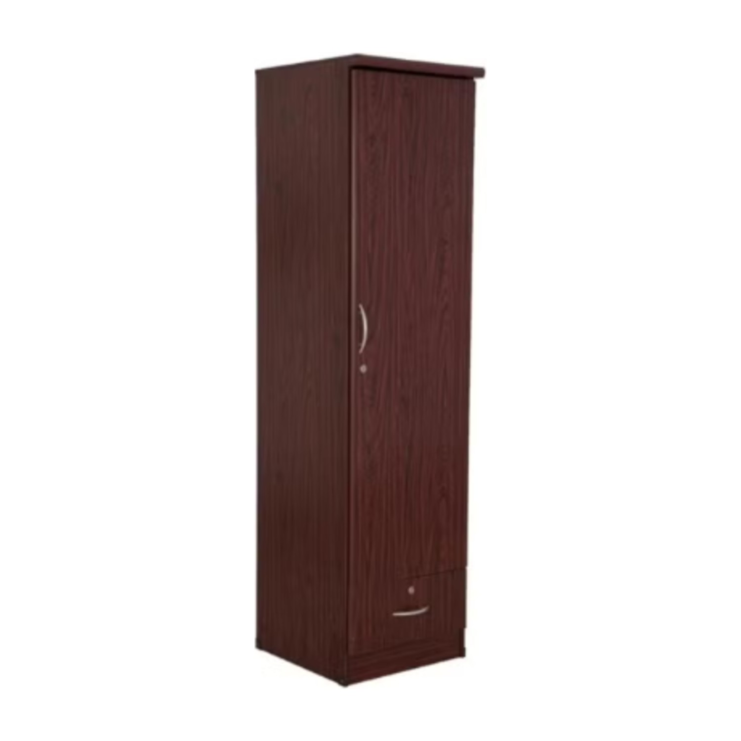 Turin Single door wardrobe with hanger and shelf with lockable drawer and door (With Assembly)