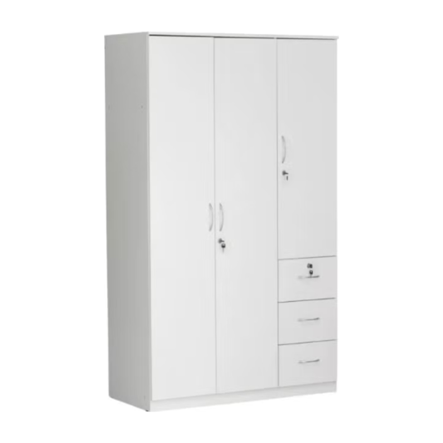 RIBEZ 3 Door wardrobe for Bedroom with 3 Drawers and 5 Shelves | Cupboard for Home | Bedroom Wardrobes