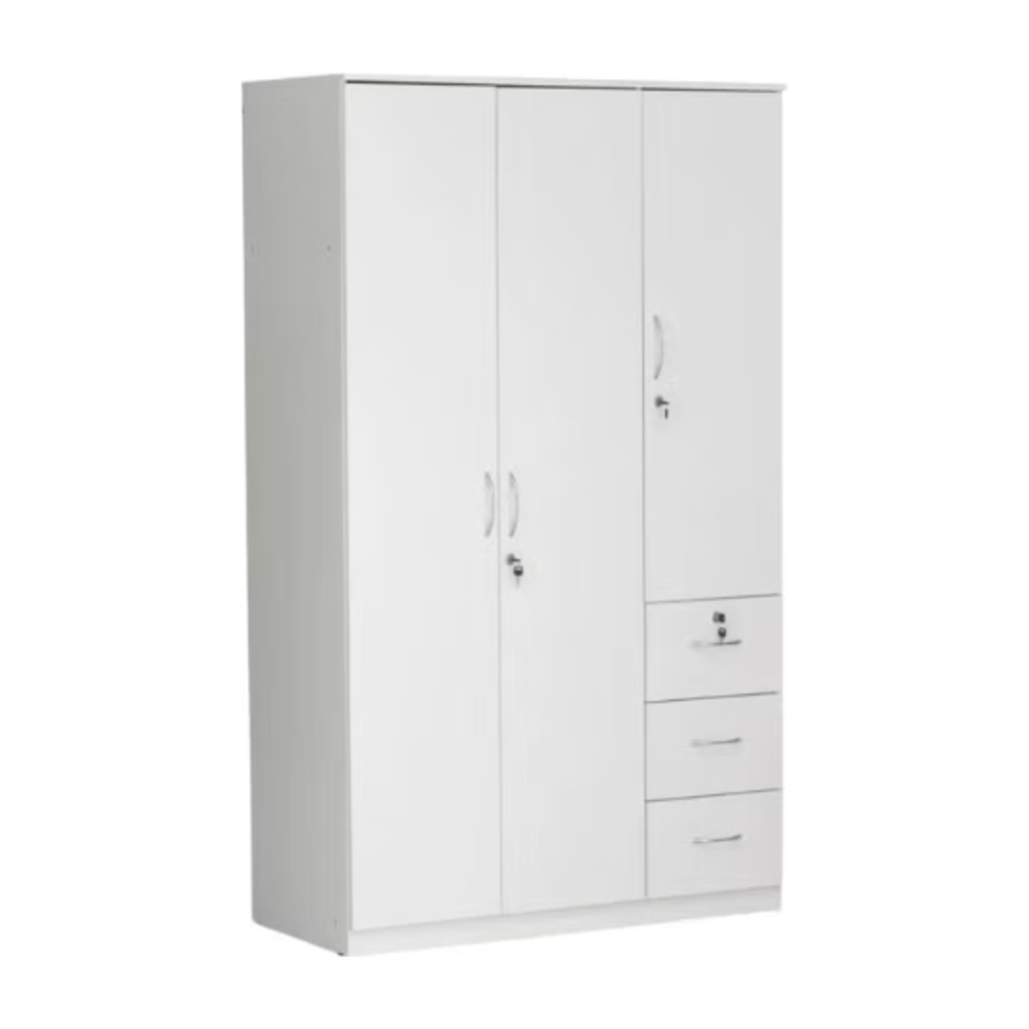 RIBEZ 3 Door wardrobe for Bedroom with 3 Drawers and 5 Shelves | Cupboard for Home | Bedroom Wardrobes (With Installation)