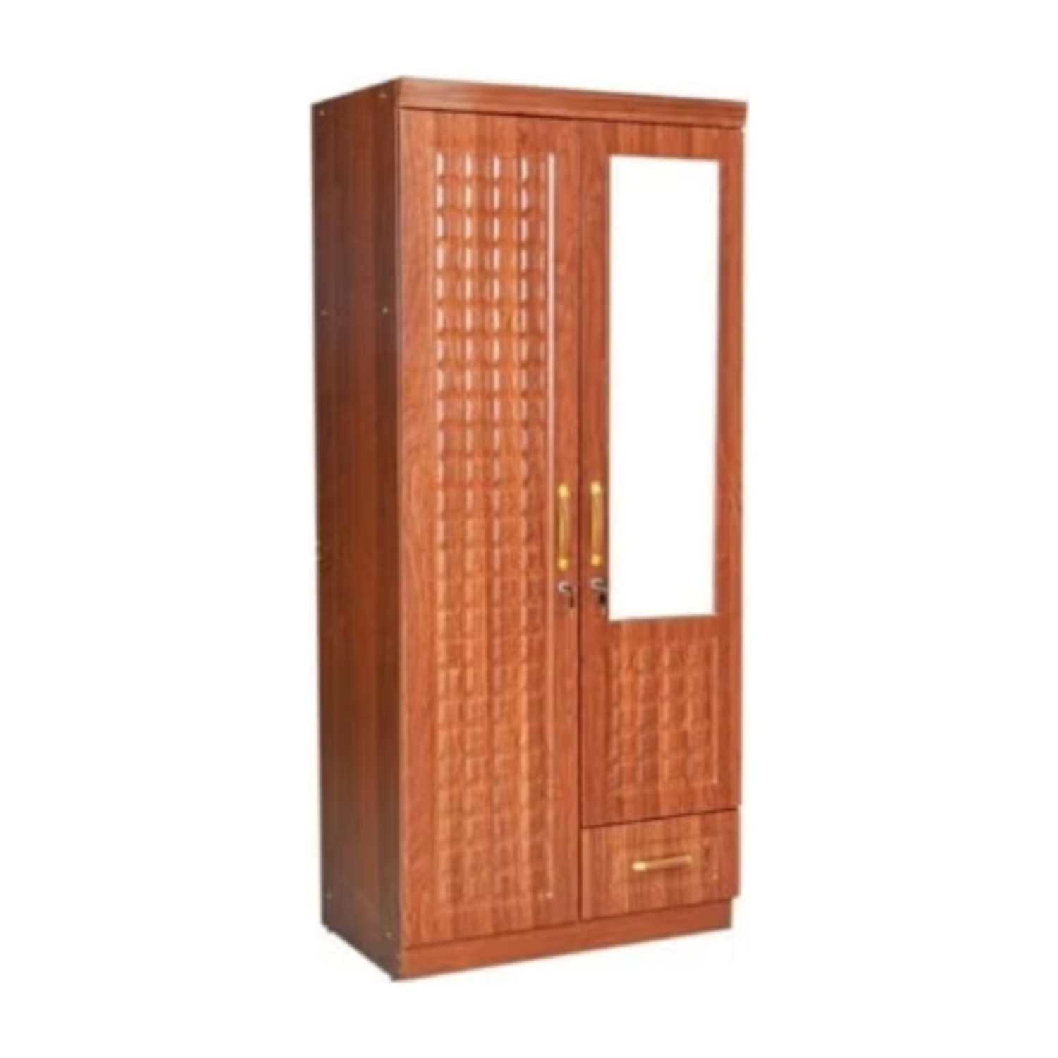 ABX HOME Shaku 2 Door Wooden Wardrobe, Cabinet Cupboard Engineered Wood Perfect Modern Stylish Heavy Duty With Mirror