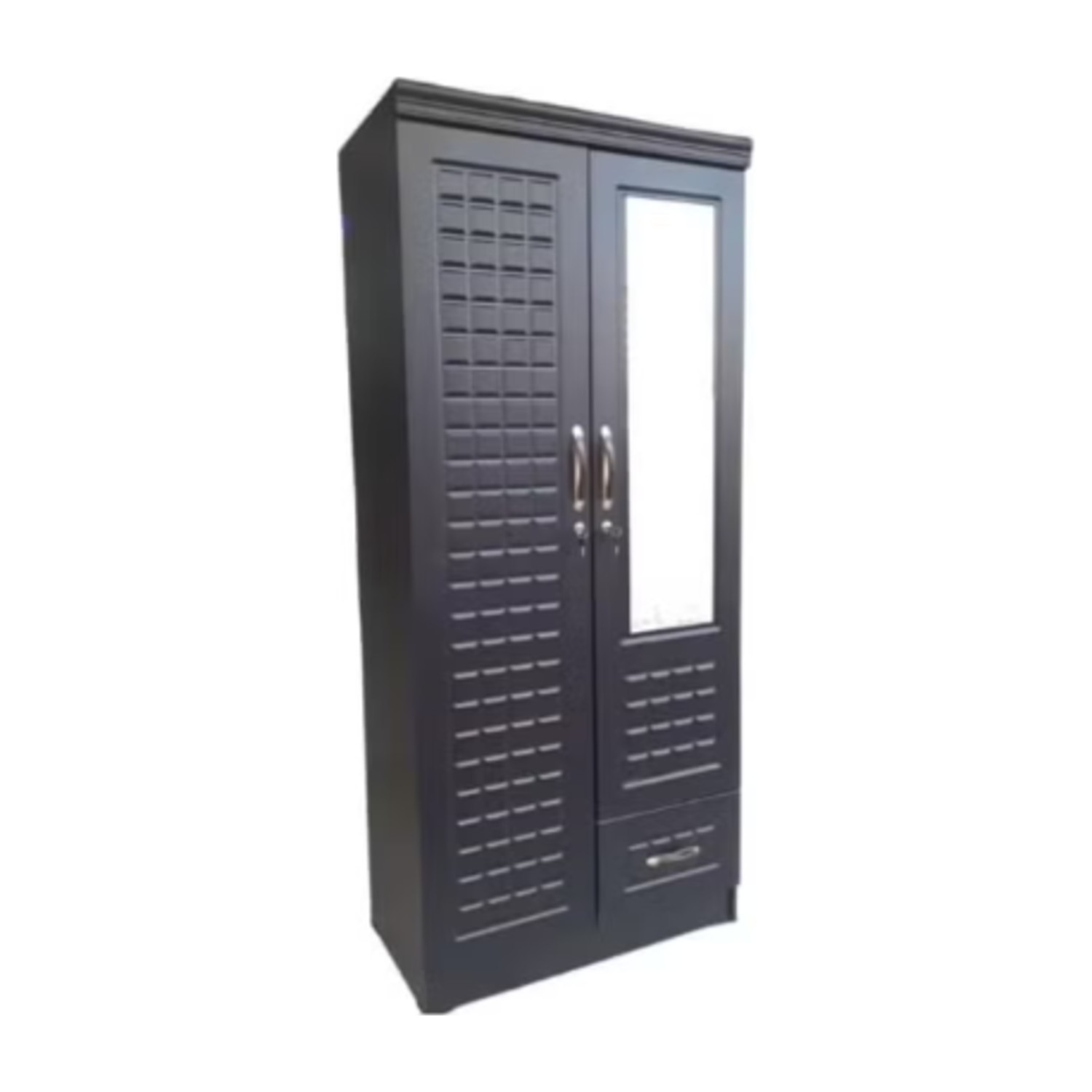 ABX HOME Shaku 2 Door Wooden Wardrobe, Cabinet Cupboard Engineered Wood Perfect Modern Stylish Heavy Duty With Mirror