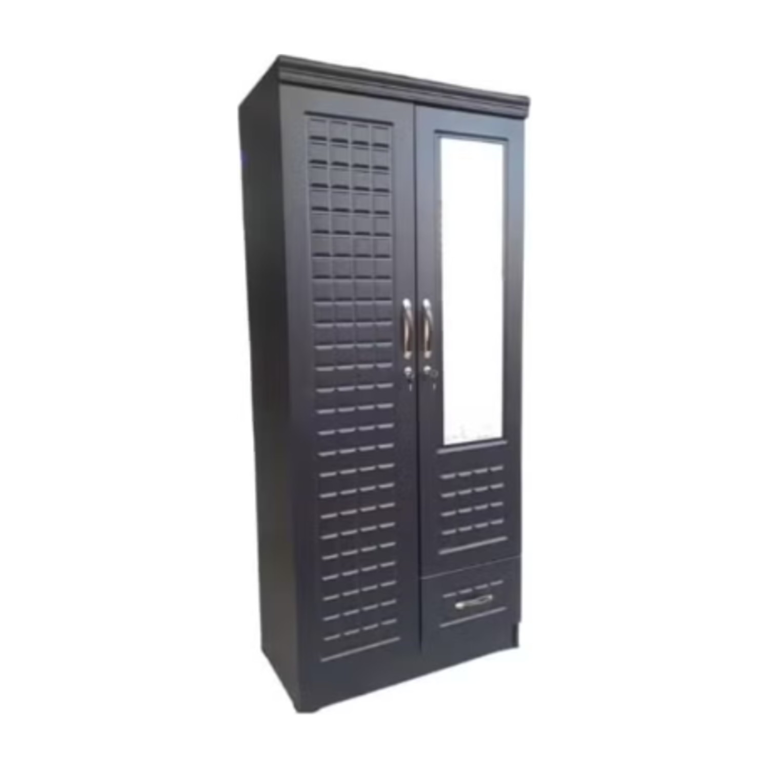 ABX HOME Shaku 2 Door Wooden Wardrobe, Cabinet Cupboard Engineered Wood Perfect Modern Stylish Heavy Duty With Mirror (Free Installation)