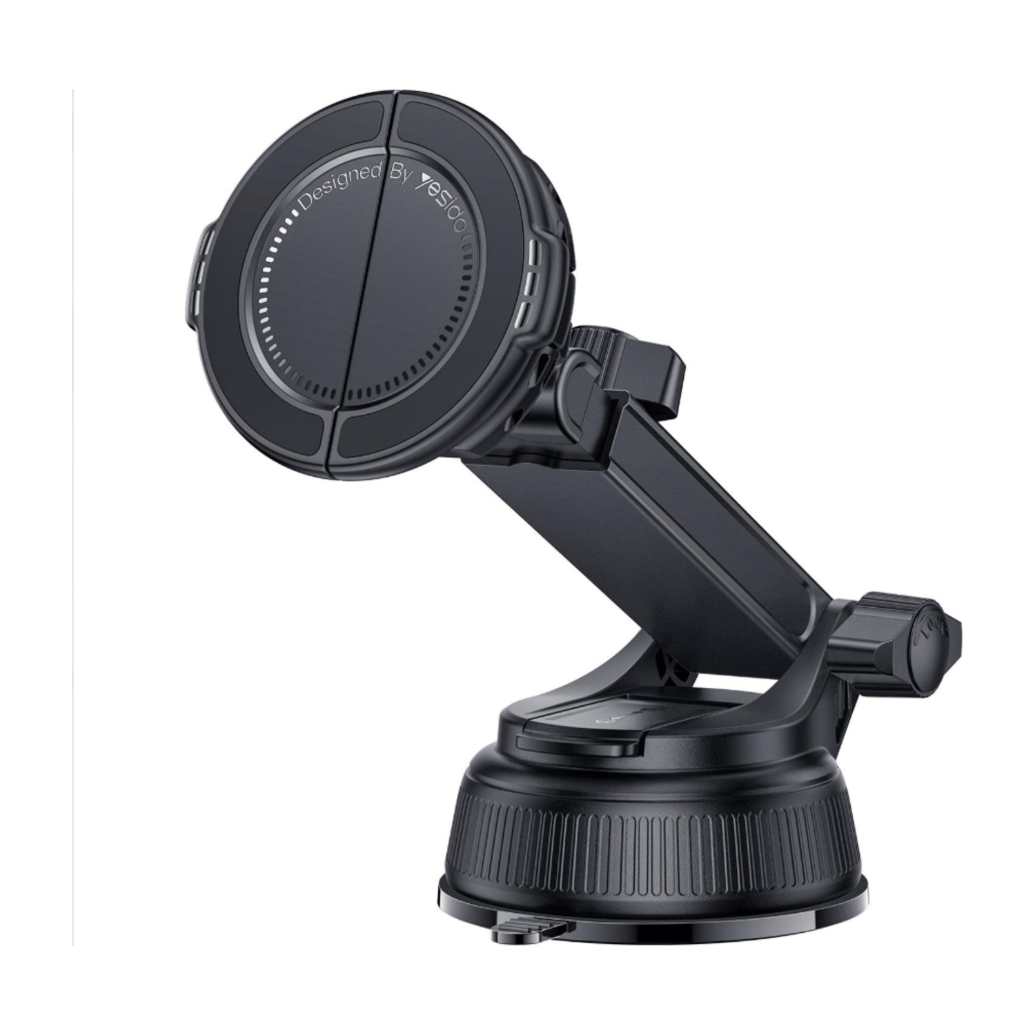 Yesido C280 360 Degrees Rotation 2 in 1 Clip and Magnetic Car Suction Cup Dashboard Phone Holder (Black)