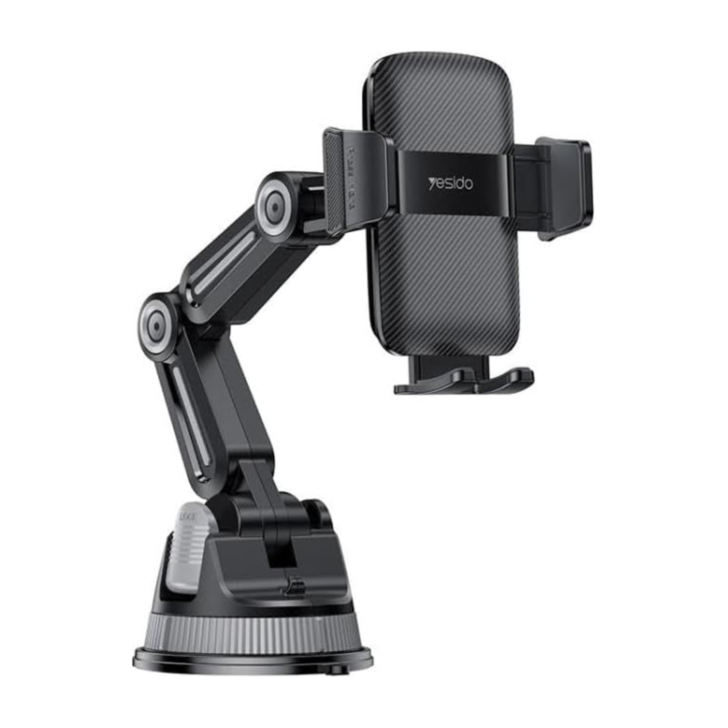 Yesido C275 Truck Anti-shake Retractable Vacuum Suction Cup Phone Holder (Black)