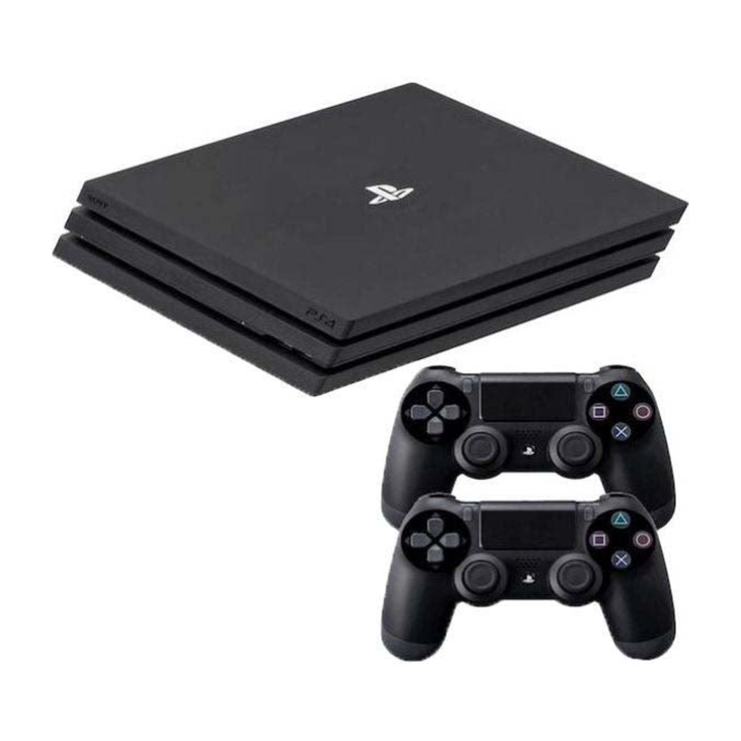 Renewed Sony PlayStation 4 Pro 1TB Console Black with 2 DualShock Controllers 4K HDR Support