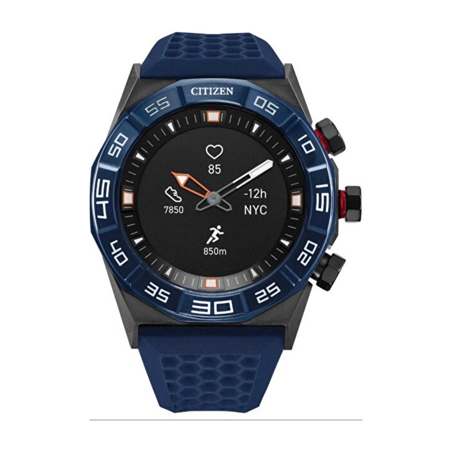 Citizen CZ Smart JX1008 -01E حزام مطاطي أزرق أسود 44 مم