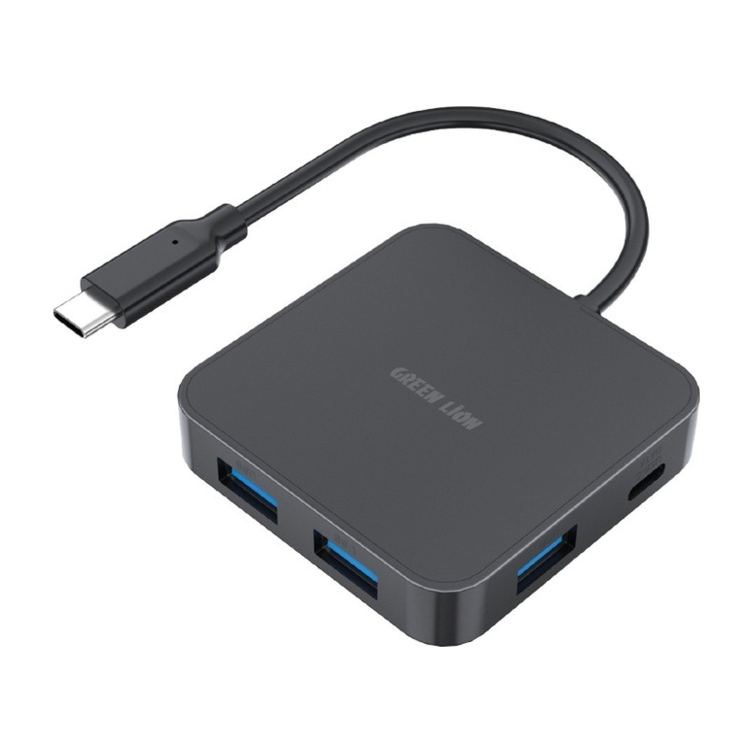 موزع Green Lion GHB-7 بمنفذ USB-C و7 منافذ (7 في 1)، يدعم HDMI بدقة 4K، وشحن PD بقوة 100 واط، ونقل بيانات بسرعة 5 جيجابت في الثانية - أسود