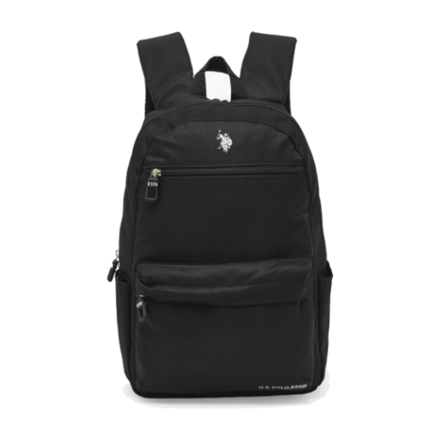 US POLO ASSN. Solid Backpack for Boys 8-13 Years with Adjustable Shoulder Straps - 18 inches - Black