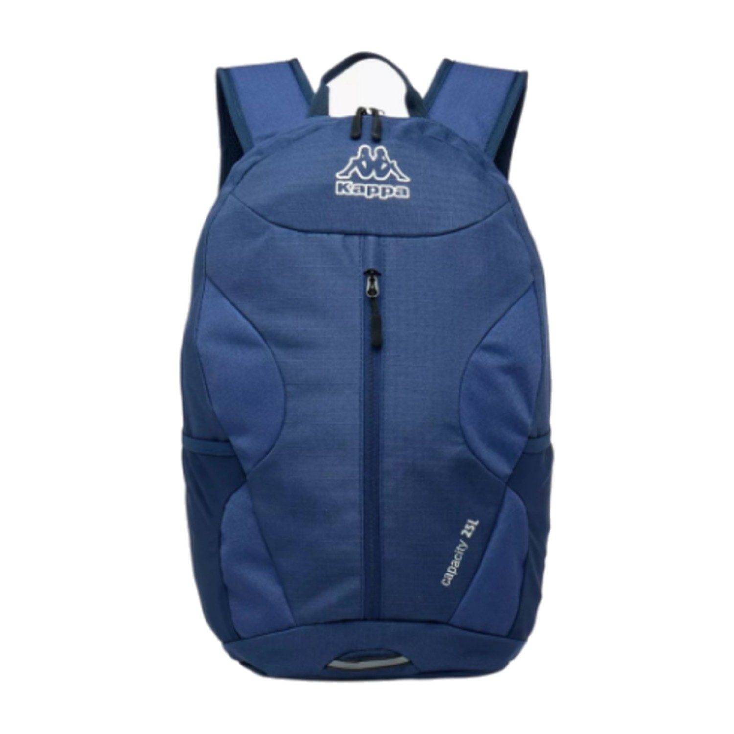 Kappa Logo Print Backpack with Adjustable Straps and Zip Closure - 16x46x27 cm - Blue
