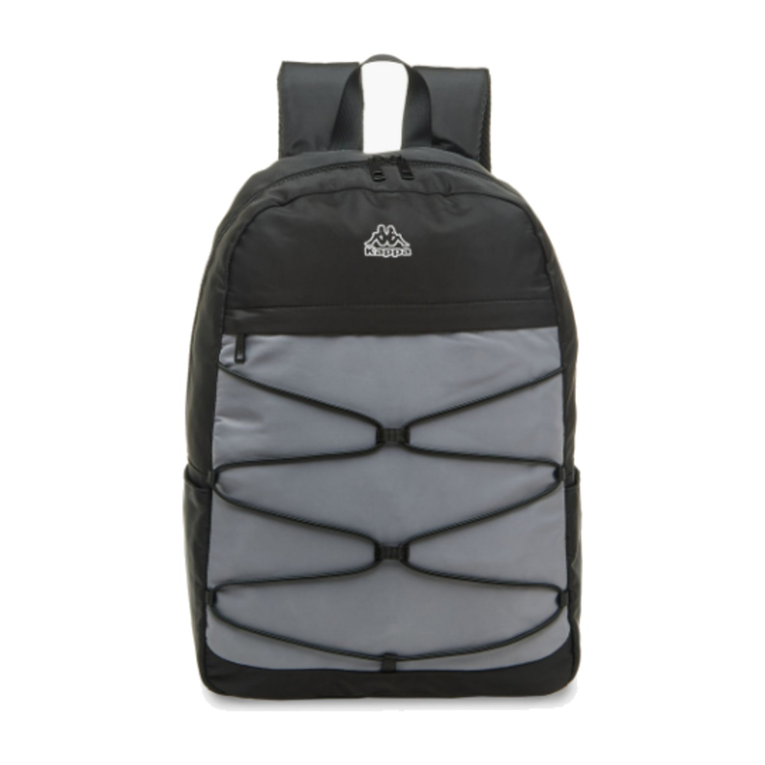 Kappa Logo Print School Backpack with Adjustable Straps and Zip Closure - 16x31x43 cm - Gray