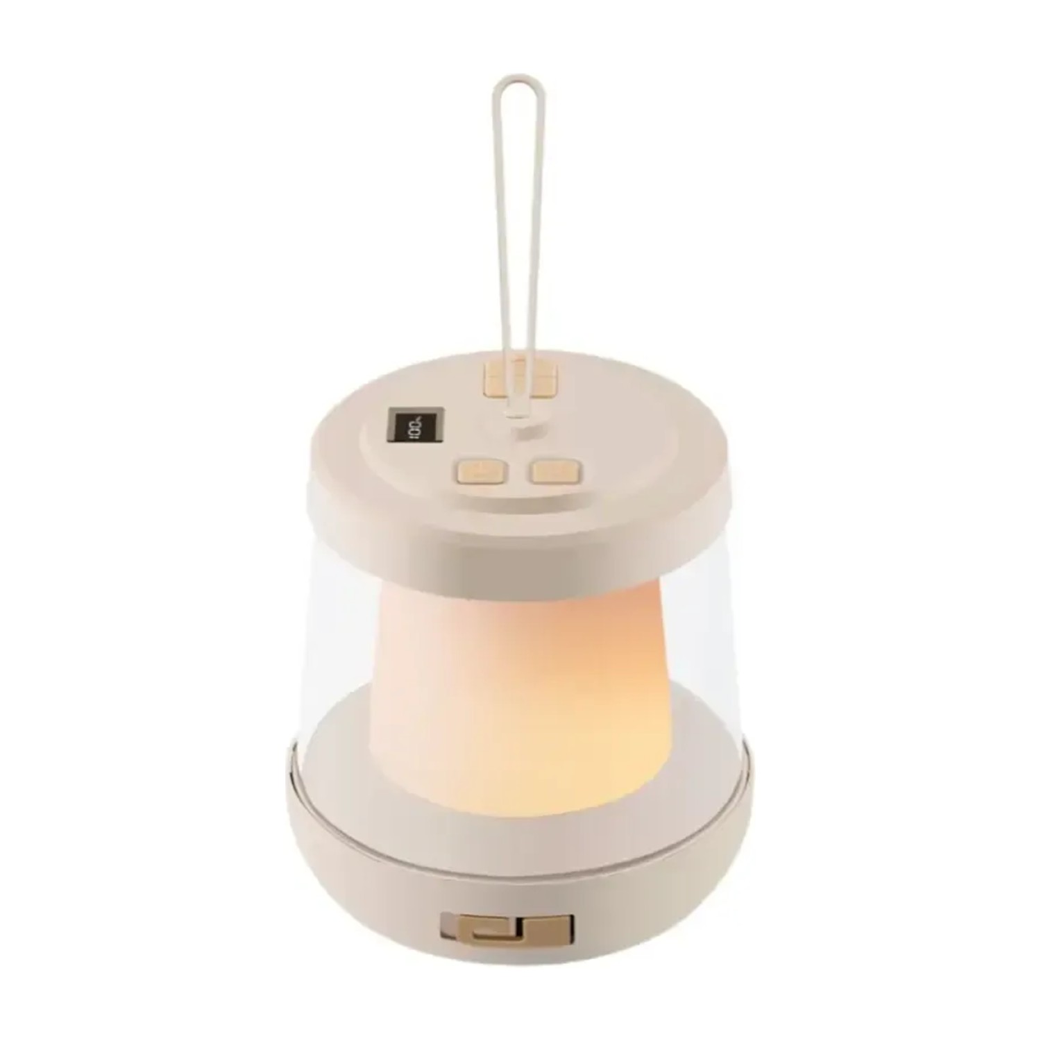 إضاءة Green Lion Lumex LED مع شريط إضاءة LED مدمج – لون بيج | شريط إضاءة RGB للتخييم بطول 10 أمتار وبطارية سعة 1800 مللي أمبير في الساعة