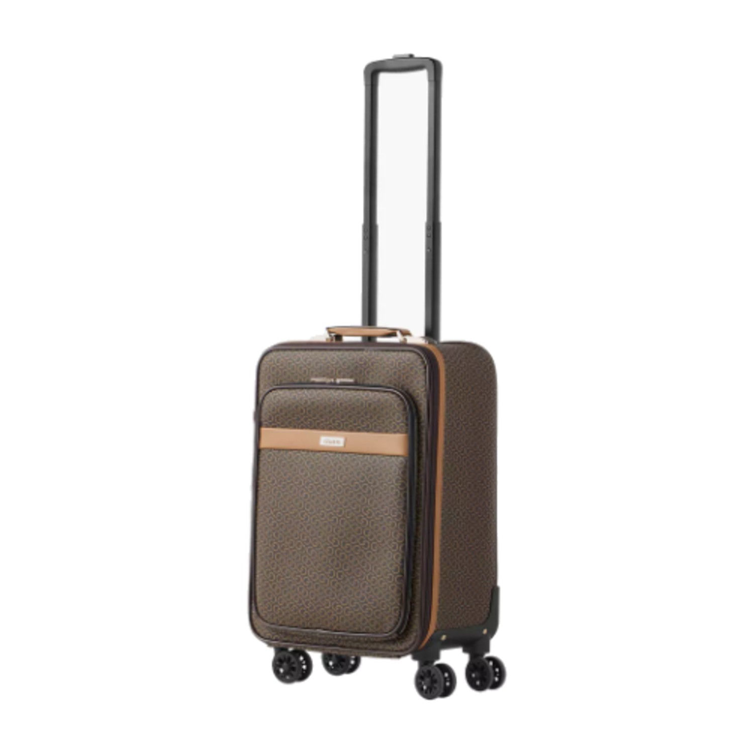 Celeste Monogram Print Softcase Trolley Bag with Retractable Handle - Brown