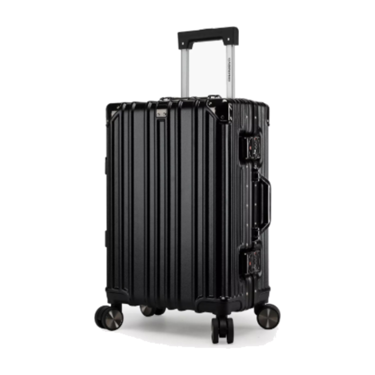 CabinPro 55 CM Cabin Hard Case Luggage Trolley Bag with Double 4 Spinner Wheels | CP001 - Black
